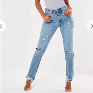High Waist Straight Distress Jean S 8